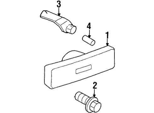 2001 Pontiac Firebird Front Lamps - Side Marker Lamps Lamp Asm-Front Side Marker Diagram for 5977941