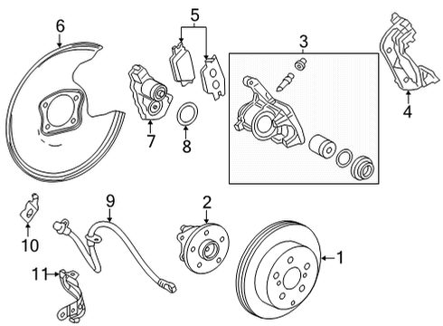 2022 Lexus NX250 Rear Brakes HUB & BRG ASSY, RR A Diagram for 42450-78010