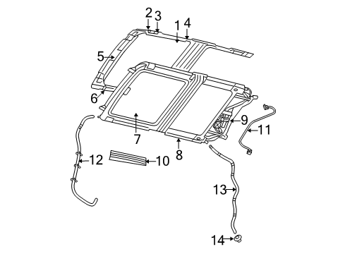 2006 Dodge Charger Sunroof Guide-SUNROOF Glass Diagram for 5139814AA