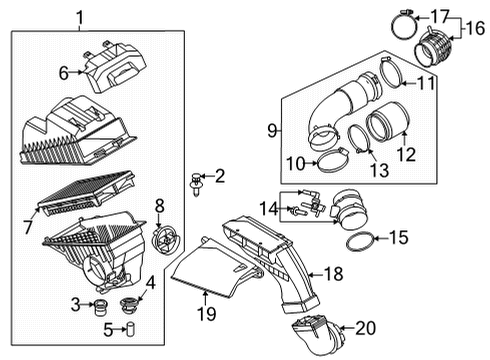 2021 Kia Sorento Filters Duct Assembly-Air Diagram for 28210-P2200