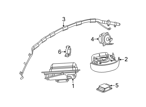 2006 Saturn Ion Air Bag Components Module Asm, Inflator Restraint Side Imp Sensor Diagram for 10369308