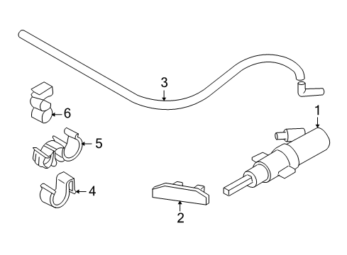 2010 BMW 335d Washer Components Clip, Hose Diagram for 07147151388