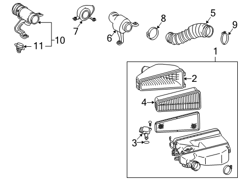 2008 Toyota FJ Cruiser Powertrain Control Rear Oxygen Sensor Diagram for 89465-35670