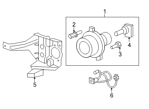 2007 Saturn Outlook Fog Lamps Fog Lamp Assembly Diagram for 15857766