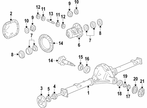 2018 Ford F-150 Rear Axle, Differential, Propeller Shaft Pinion Gear Diagram for 7L3Z-4215-H
