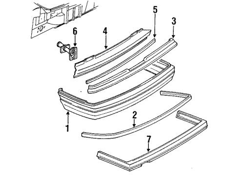 1987 Chevrolet Corsica Rear Bumper Absorber Asm-Rear Bumper Energy Diagram for 22055074