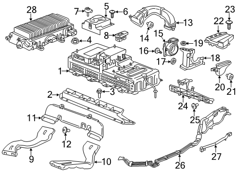 2016 Chevrolet Malibu Hybrid Components, Battery, Cooling System Blower Diagram for 13521273