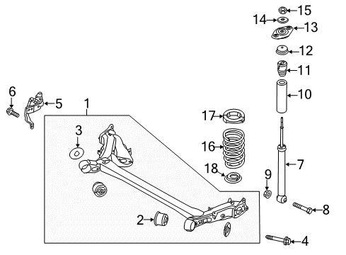 2019 Kia Soul Rear Axle, Suspension Components Retainer Diagram for 55322-1C000