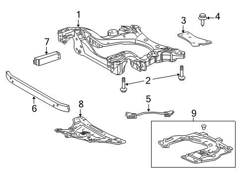 2013 Lexus LS460 Suspension Mounting - Front Bracket Sub-Assy, Front Suspension Member, LH Diagram for 51024-50010