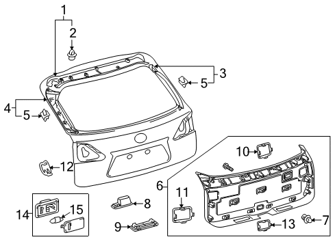 2014 Lexus RX350 Interior Trim - Lift Gate Panel Assy, Back Door Trim Diagram for 64780-0E020-A0