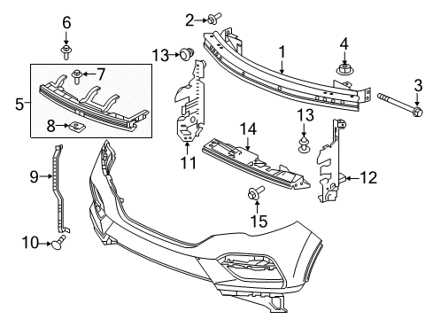 2022 Honda Pilot Bumper & Components - Front PLATE, FR. AIR GUIDE (LOWER) Diagram for 74113-TG7-A50