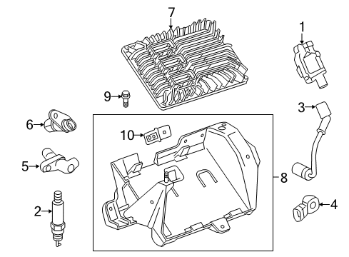 2017 Cadillac CTS Ignition System Ignition Coil Diagram for 12713668