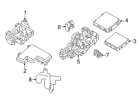 2020 Nissan Rogue Fuse & Relay Control Unit Assembly-IPDM, Engine Room Diagram for 284B7-5NA0B