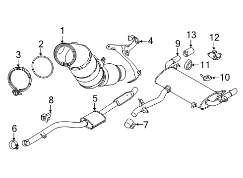 2019 BMW X3 Exhaust Components Exhaust System-Front Pipe Diagram for 18308693941
