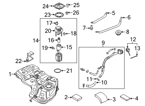 2020 Hyundai Palisade Filters Cover Assembly-Fuel Pump A/S Diagram for 31106-S8000
