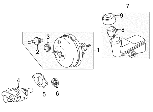 2003 Toyota Echo Hydraulic System Master Cylinder Diagram for 47207-52021