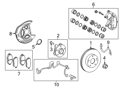 2015 Lexus RC350 Front Brakes Disc Brake Cylinder Assembly, Left Diagram for 47750-30600