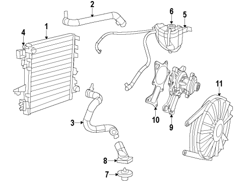 2008 Jeep Wrangler Cooling System, Radiator, Water Pump, Cooling Fan Gasket-Water Pump Diagram for 4666068AC