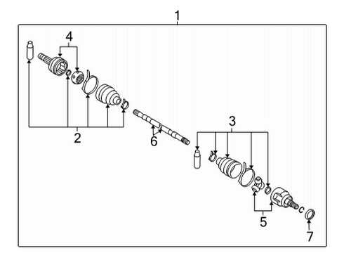 2021 Nissan Rogue Drive Axles - Rear JOINT ASSY-OUTER Diagram for 39211-6RE3D