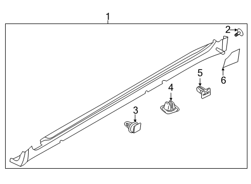 2019 Kia K900 Exterior Trim - Pillars, Rocker & Floor MOULDING Assembly-Side S Diagram for 87752J6000