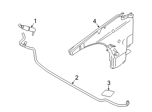 2014 BMW X1 Washer Components Hose Line, Headlight Cleaning System Diagram for 61677349432