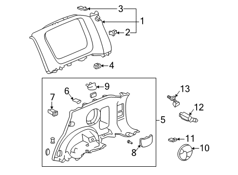 1997 Honda CR-V Interior Trim - Quarter Panels Grommet, Screw (4MM) Diagram for 91647-S04-003