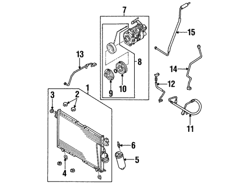 2002 Honda Passport A/C Condenser, Compressor & Lines Dryer, Receiver Diagram for 8-97289-322-0