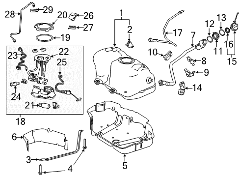 2019 Toyota Camry Senders Tube Sub-Assembly, Fuel Diagram for 77024-33310