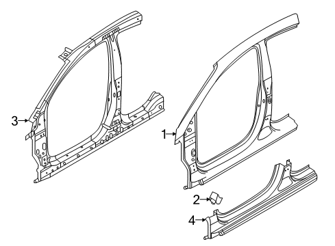 2022 Hyundai Accent Aperture Panel Bracket Assembly-Fender Rear Lower Mounting Diagram for 71117-F9000