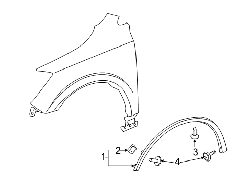 2017 Buick Enclave Exterior Trim - Fender Wheel Opening Molding Diagram for 22860166