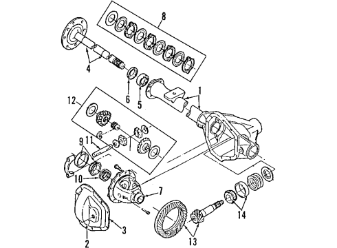 1997 Ford E-250 Econoline Rear Axle, Differential, Propeller Shaft Axle Shafts Diagram for F5UZ-4234-A