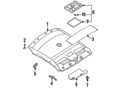 1999 Nissan Sentra Interior Trim - Roof Lamp Assembly-Room Diagram for 26410-F4300