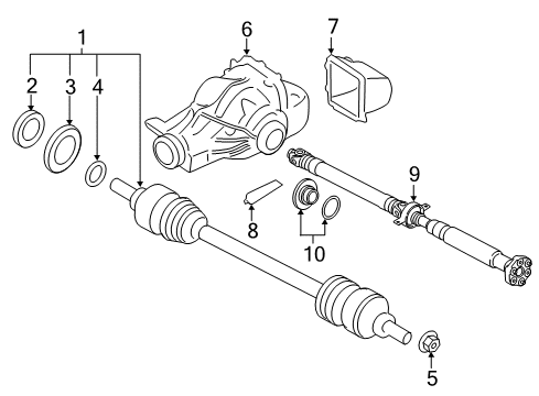 2016 BMW X4 Axle & Differential - Rear Rear Left Cv Axle Assembly Diagram for 33207598031