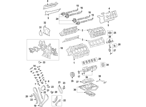 2019 Lexus RC F Engine Parts, Mounts, Cylinder Head & Valves, Camshaft & Timing, Variable Valve Timing, Oil Cooler, Oil Pan, Oil Pump, Crankshaft & Bearings, Pistons, Rings & Bearings INSULATOR, Engine Mounting Diagram for 12392-38020