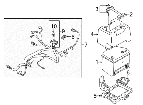 2002 Dodge Stratus Battery Battery Cable Diagram for MR583277