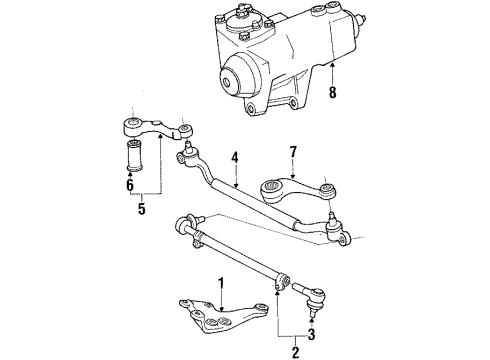 1987 BMW M6 Steering Gear Pressure Hose Assembly Diagram for 32412225104