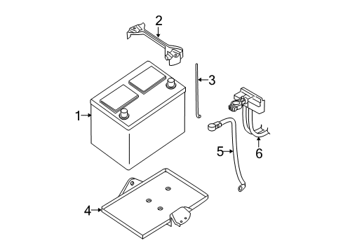 2013 Nissan Xterra Battery Rod Battery Fix Diagram for 24425-89906