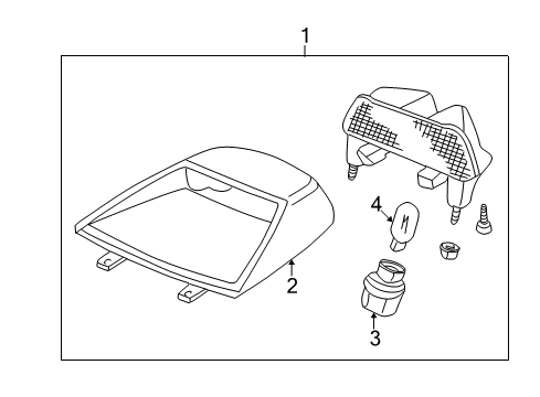 1998 Acura Integra High Mount Lamps Light Assembly, High Mount Stop (Medium Taupe) Diagram for 34270-ST8-A12ZC