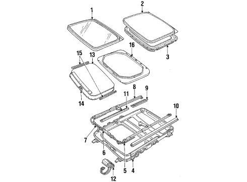 1984 Oldsmobile 98 Sunroof Cable Tube Diagram for 20063028