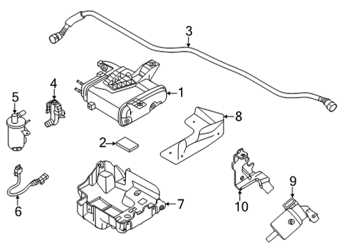 2021 Kia Seltos Emission Components CANISTER Assembly Diagram for 31410Q5500