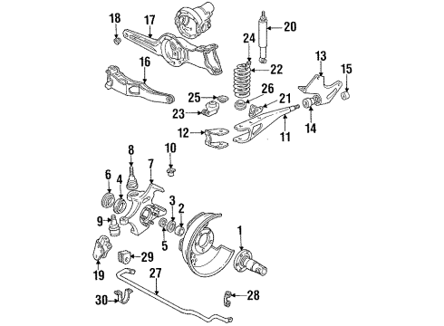 1992 Ford F-150 Front Suspension Components, Stabilizer Bar & Components Stabilizer Link Diagram for F1TZ-5K483-B