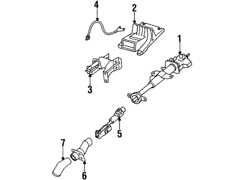 2002 Oldsmobile Silhouette Steering Column, Steering Wheel COLUMN Diagram for 26084492