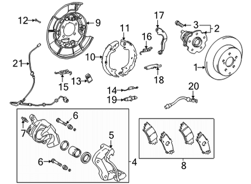 2017 Toyota Mirai Rear Brakes Rotor Diagram for 42431-47080