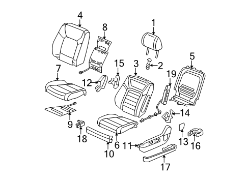 2011 Honda Pilot Heated Seats Pad, L. FR. Seat Cushion Diagram for 81537-SZA-A01