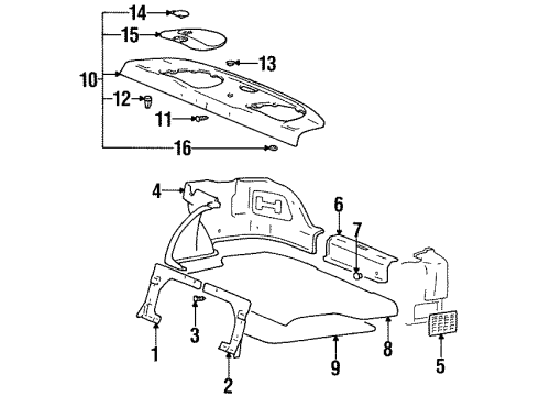 2000 Hyundai Elantra Interior Trim - Rear Body Plug-Trim Mounting Diagram for 85325-21000-LT