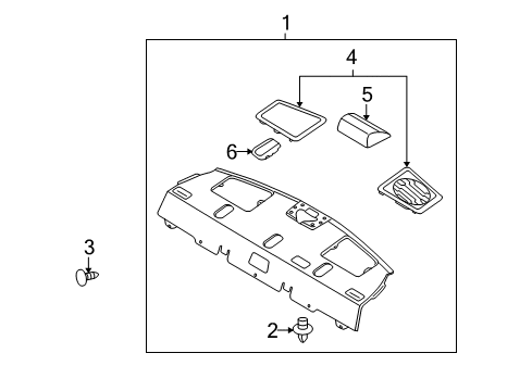 2009 Kia Rio Interior Trim - Rear Body Grille-Speaker LH Diagram for 856131G000RU