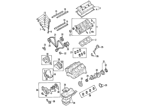 2004 Kia Sedona Engine Parts, Mounts, Cylinder Head & Valves, Camshaft & Timing, Oil Pan, Oil Pump, Crankshaft & Bearings, Pistons, Rings & Bearings Pin-Piston Diagram for 23412-39000