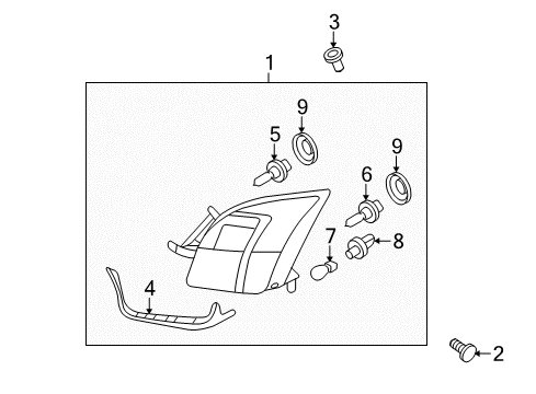 2009 Mercury Milan Headlamps Composite Assembly Diagram for 6N7Z-13008-AC