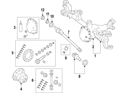 2017 Jeep Wrangler Front Axle, Differential, Propeller Shaft Guide-Axle Shaft Diagram for 68048472AA