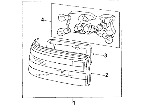 1987 Hyundai Excel Tail Lamps Lamp Assembly-Rear Combination, RH Diagram for 92402-21560